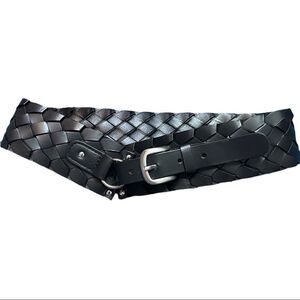 Black braided belt with buckle close - 2” wide